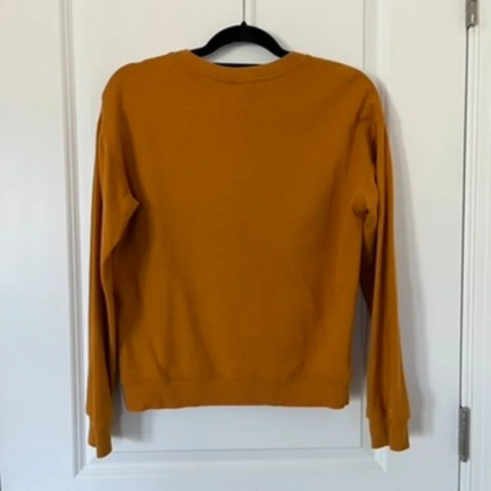 Divided Mustard Yellow Disney Mickey Mouse Long Sleeve Pullover Sweatshirt - Picture 4 of 7